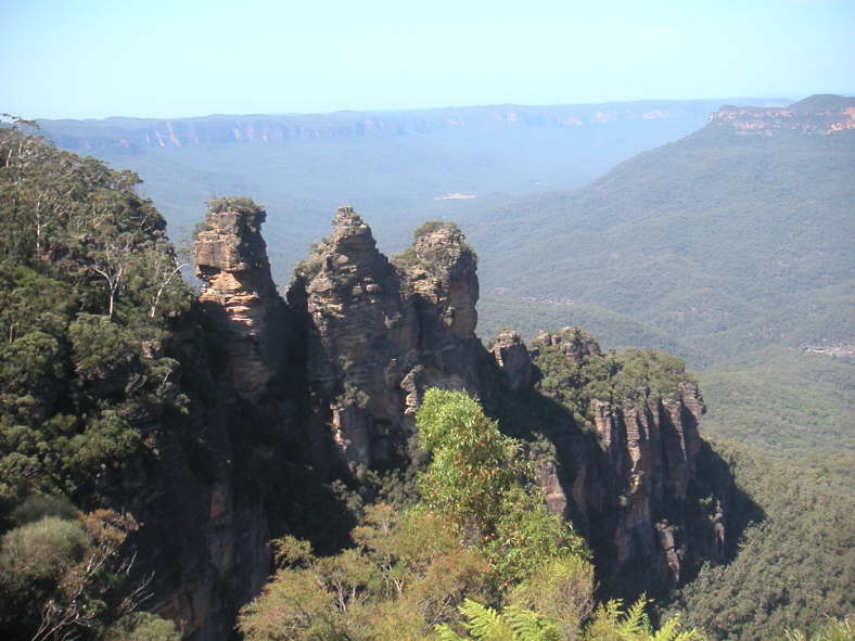 Die Felsformation The Three Sisters.