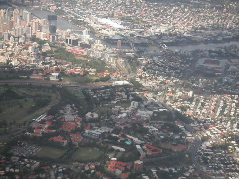 Brisbane haben wir nur von Oben gesehen.
