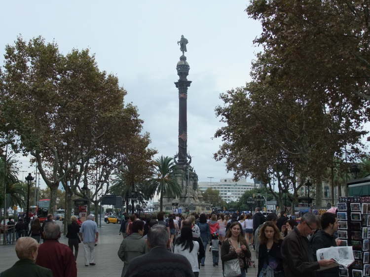Pla�a Portal de la Pau mit Statue von Christoph Kolumbus